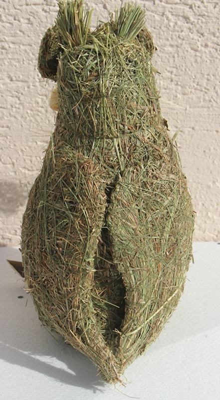 Deko Heu Figur Eule sitzend Heueule Höhe 30 cm Tierfigur aus Naturmaterial Heu zum Basteln Heudeko