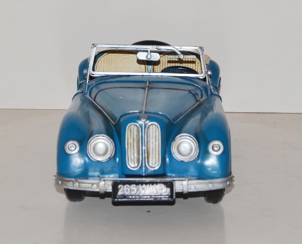 Blechauto Nostalgie Modellauto BMW 328 Touring Coupé blau Modellwagen Oldtimer L 31 cm aus Blech