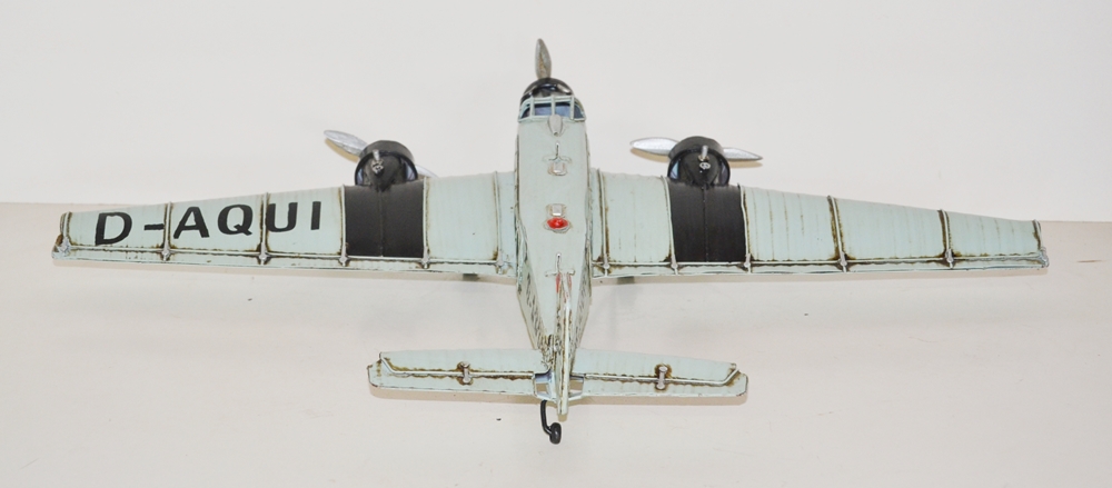 Blechflugzeug Nostalgie Modellflugzeug Oldtimer Marke Junkers JU 52 Modell aus Blech B 52 cm