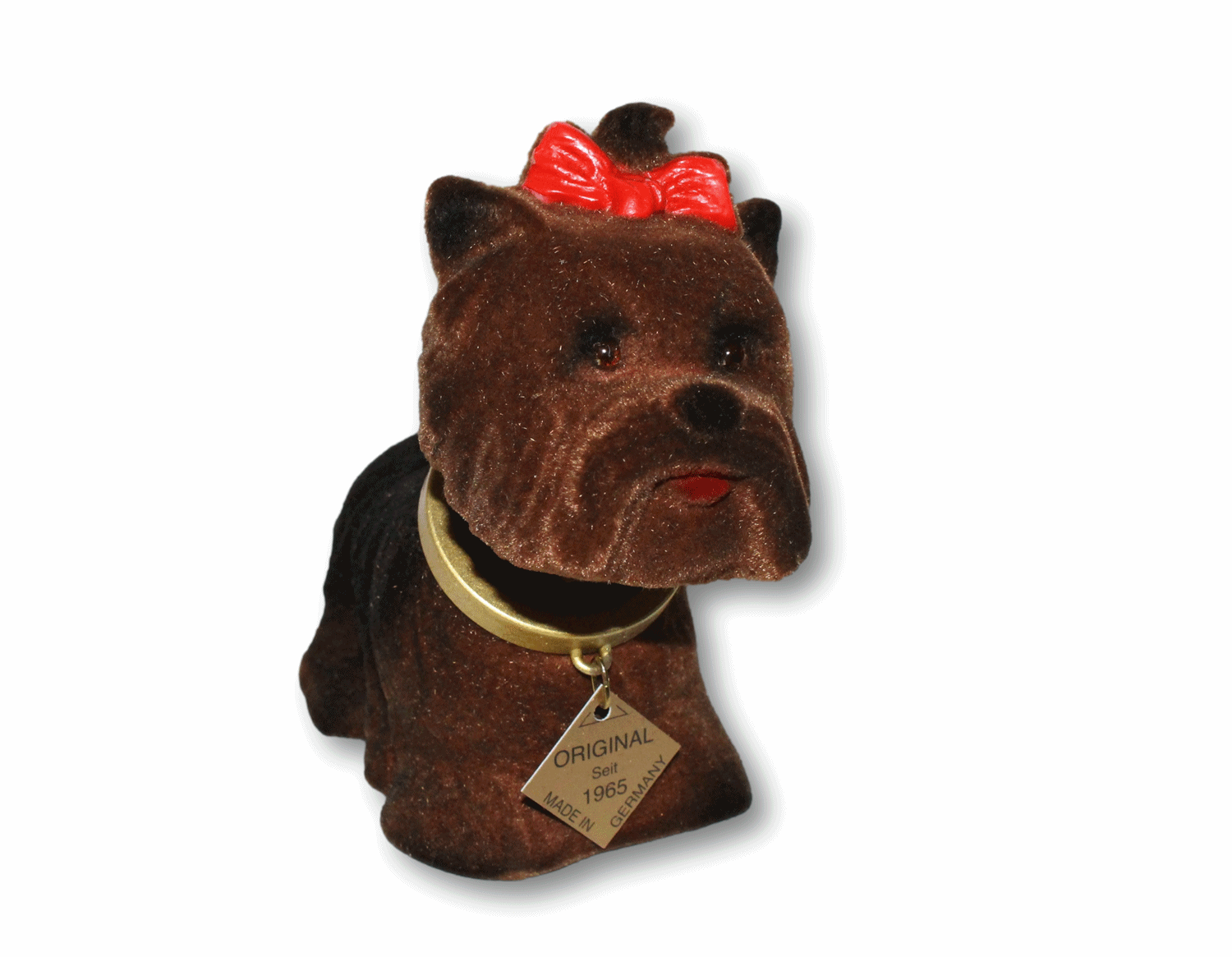 Wackel Figur Hund Yorkshire Terrier Wackelfigur H 12,5 cm klein Dekofigur mit Wackelkopf