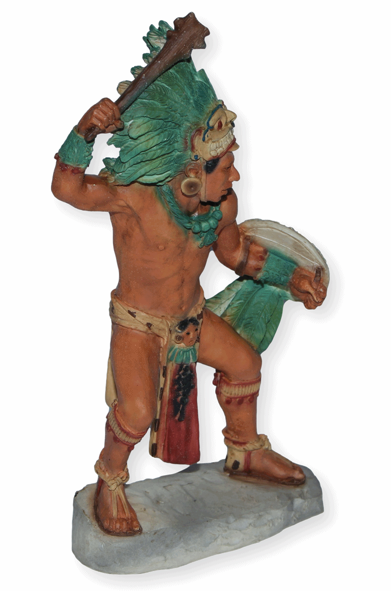 Indianerfigur Maya Krieger H 18 cm Warrior Dekofigur Sammlerfigur Indianer Native American Castagna