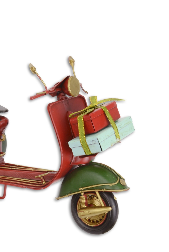 Blechmodell Weihnachtsdeko Roller aus Blech L 28 cm Tannenbaum Geschenke Deko Modellfahrzeug