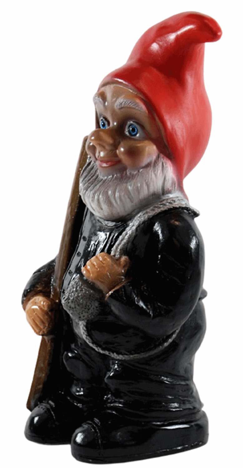 Deko Figur Zwerg H 29 cm Gartenzwerg Schornsteinfeger stehend Gartenfigur aus Kunststoff