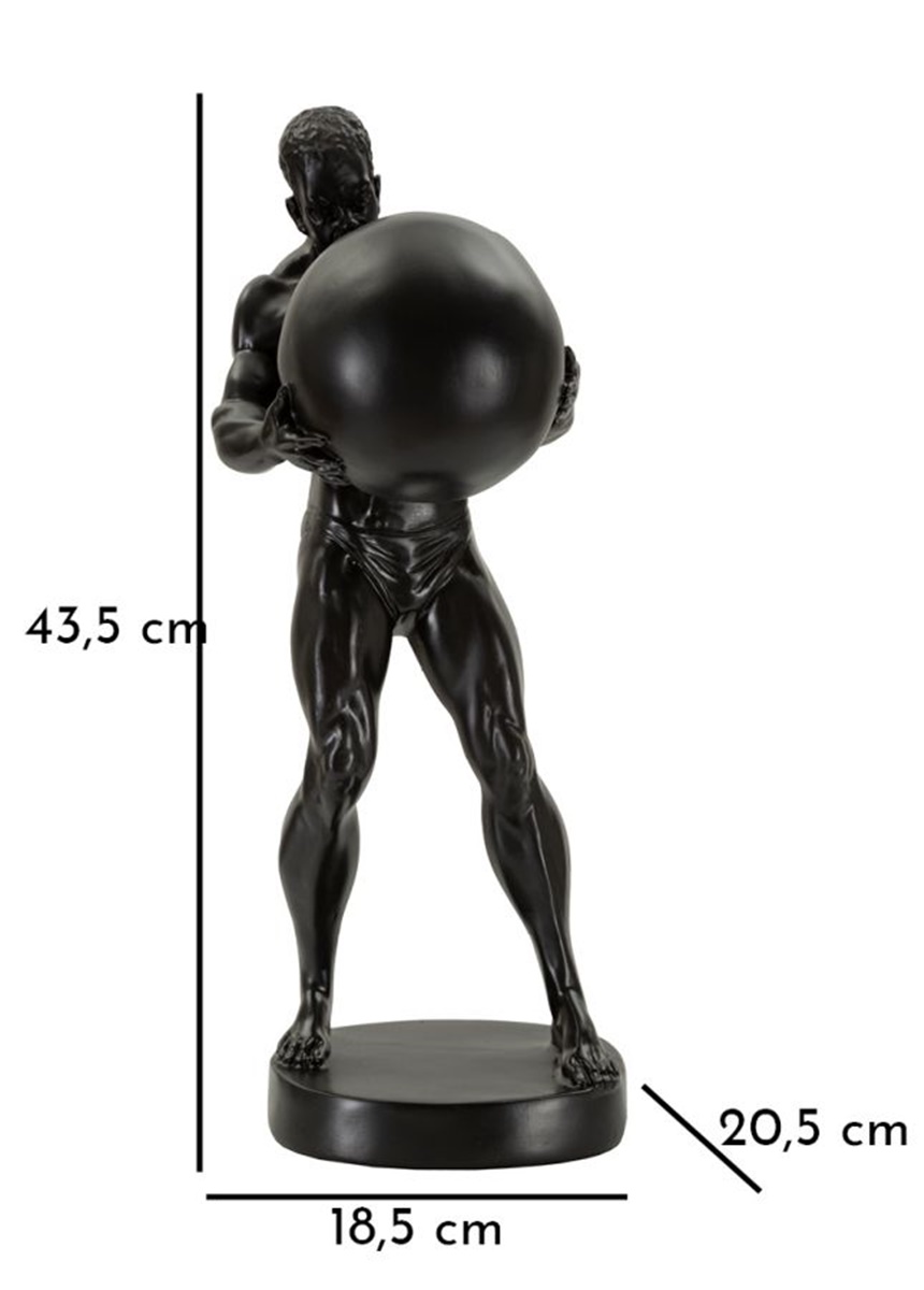 Dekofigur klassische Skulptur Replikat Atlas stehend Statue schwarz griechische Mythologie H 43,5 cm
