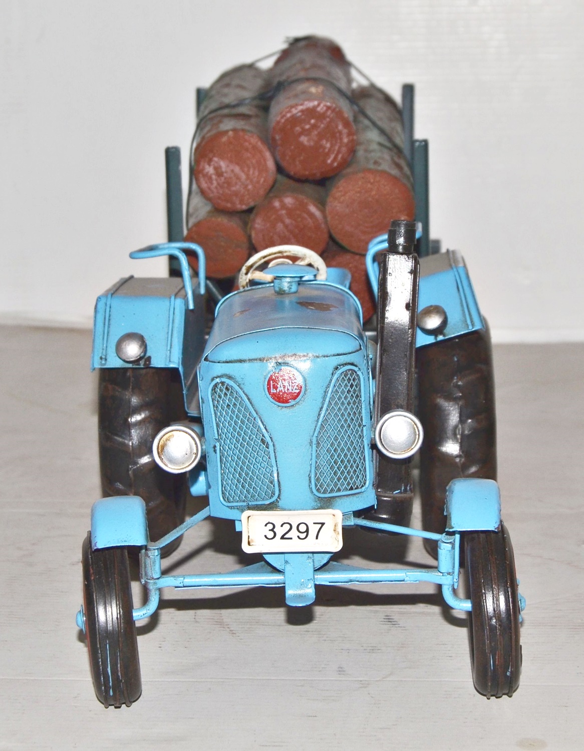 Traktor-Lanz-Oldtimer-Blechmodell-Trecker-Holzanhaenger-ini37071.37718.3