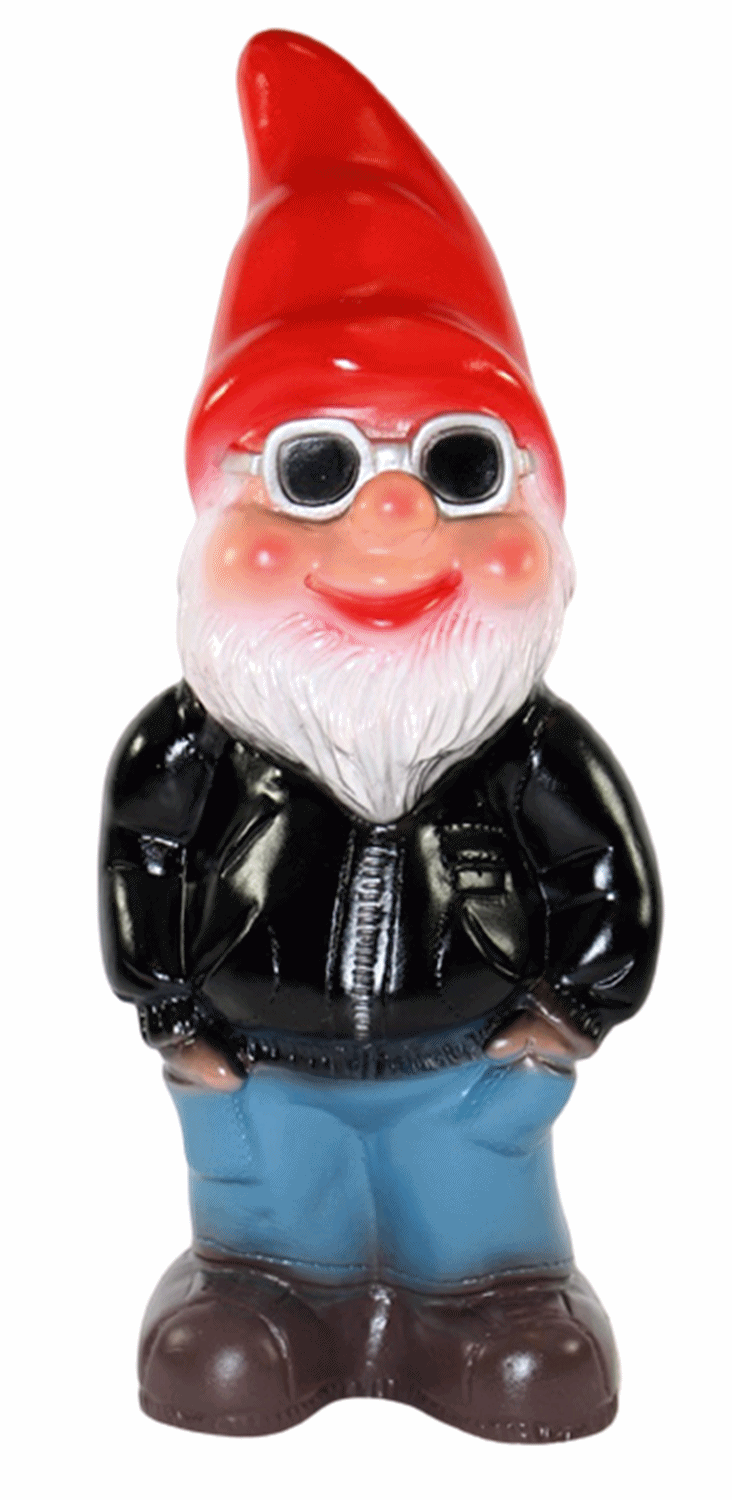 Deko Figur lustiger Zwerg H 34 cm Spaß Gartenzwerg mit Brille Gartendeko Gartenfigur aus Kunststoff