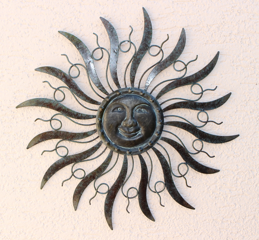 Wanddekoration Metall Sonne Durchmesser 55 cm Wanddeko Metallbild Wandbild Wandkunst