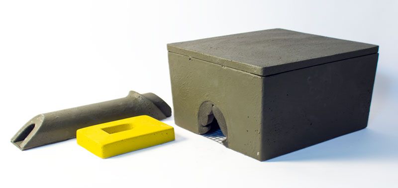 Naturschutzprodukt Hummelnistkasten zum Erdeinbau Länge 41 cm aus Holzbeton Artenschutz Produkt