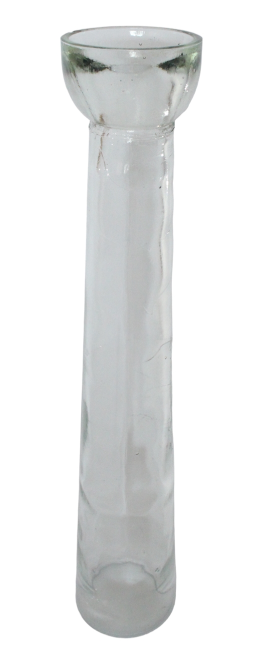 Glasvase Vase H 43,5 cm Zwiebelvase Blumenvase oben breit zulaufend aus Glas transparent