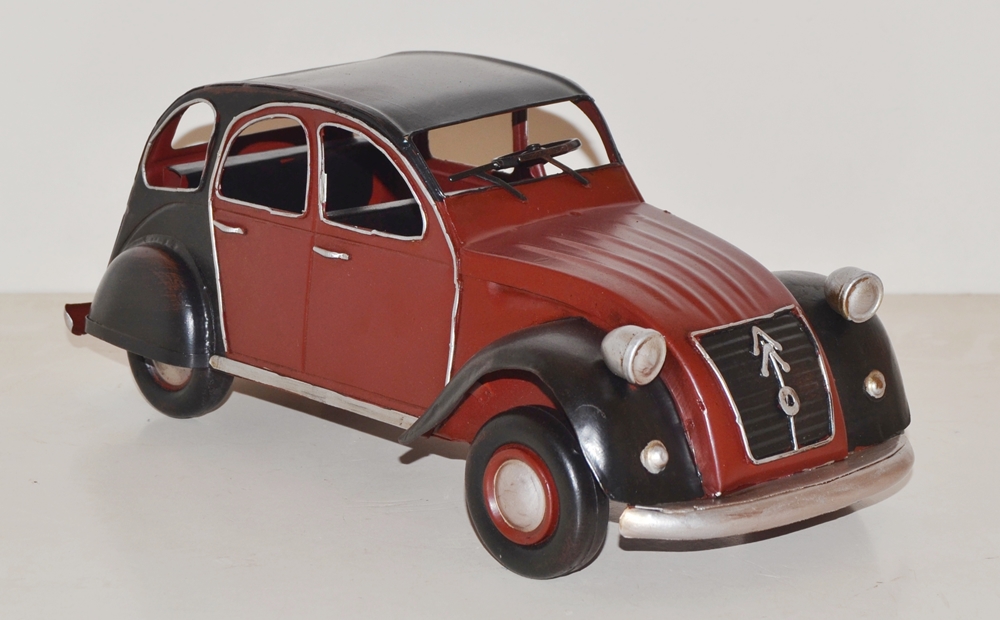 Blechauto Nostalgie Modellauto Oldtimer Citroen 2CV Ente aus Blech L 33 cm