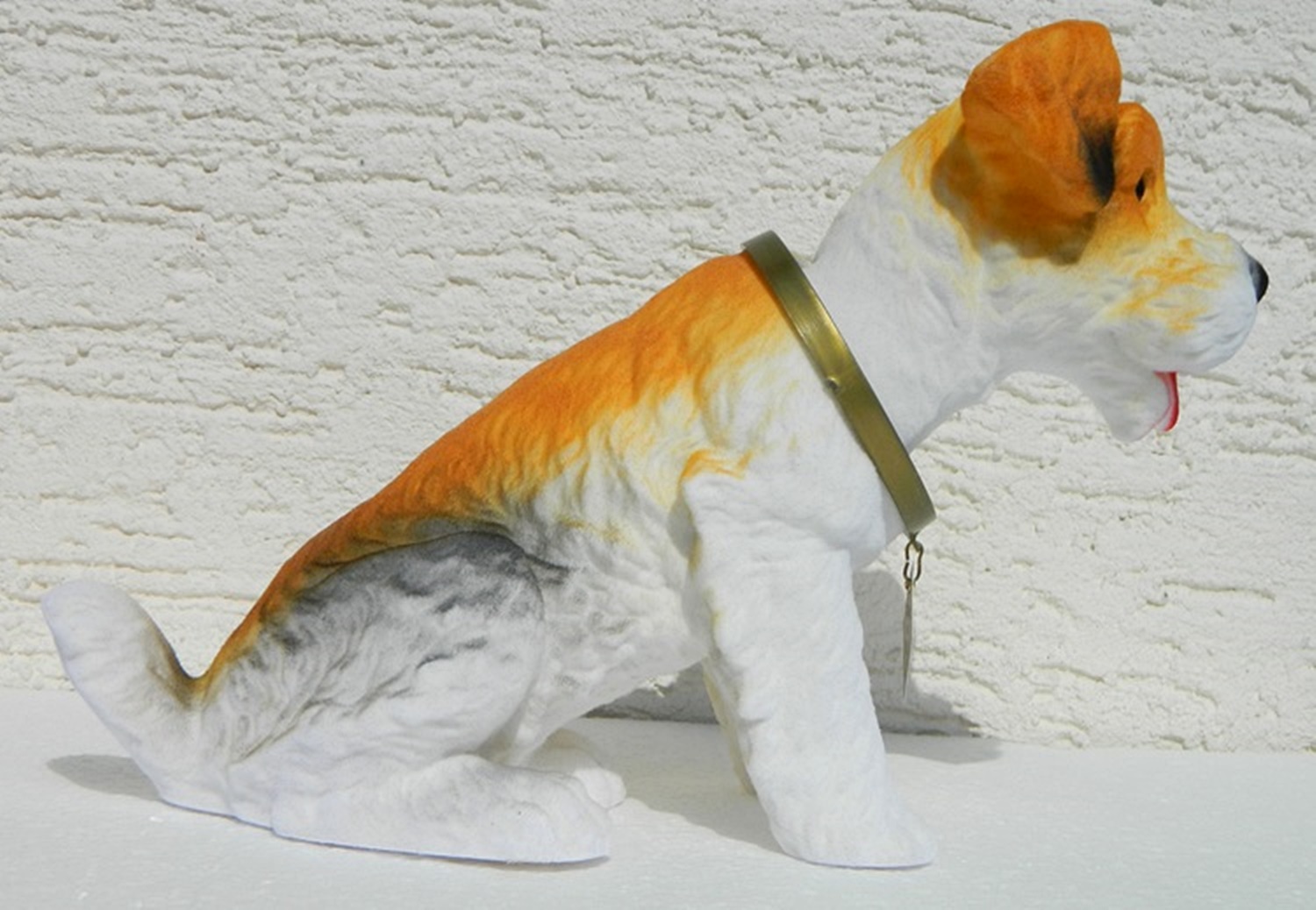 Wackel Figur Hund Fox Terrier Wackelfigur H 20,5cm groß Dekofigur mit Wackelkopf