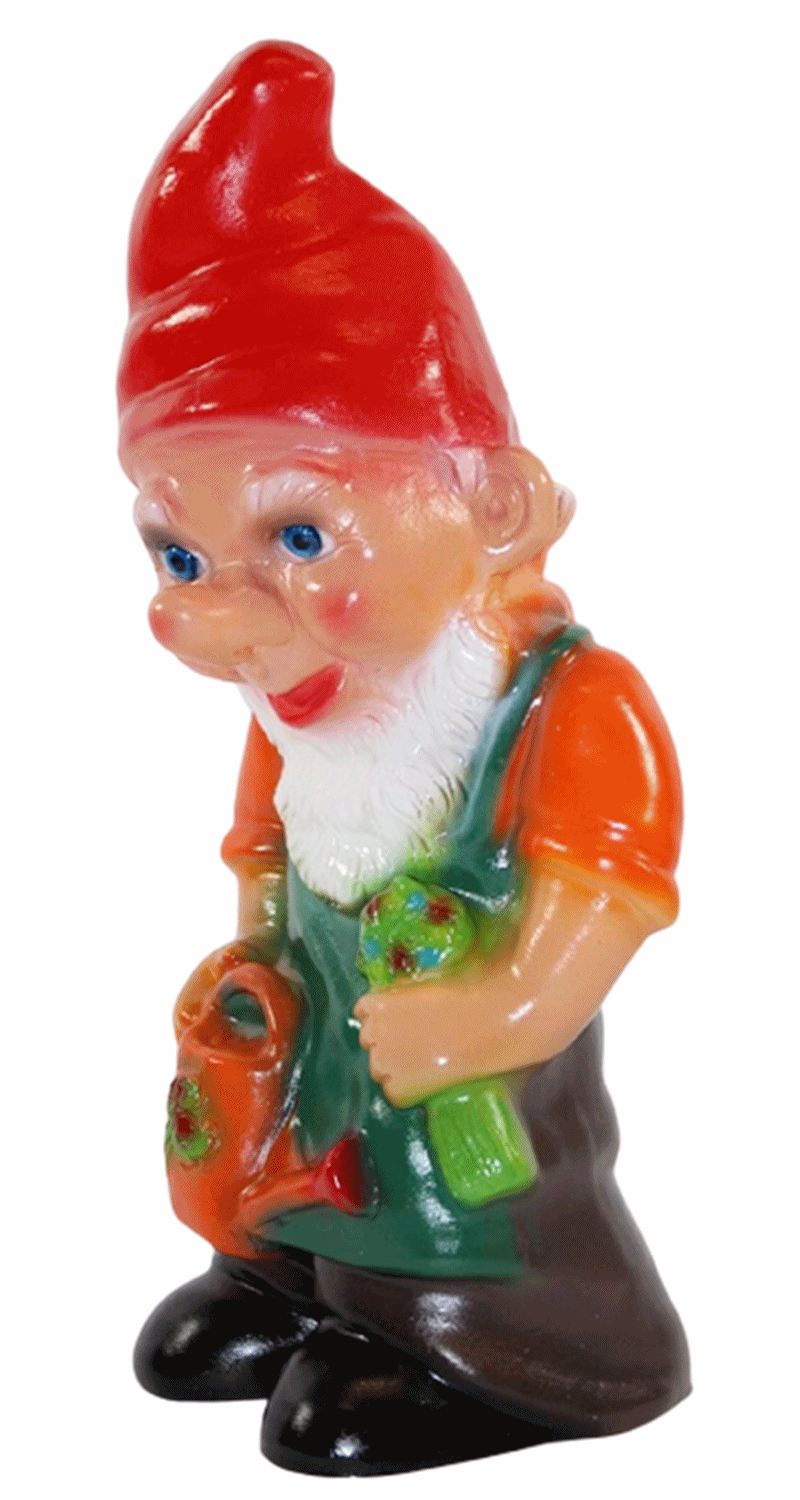 Deko Figur Zwerg H 28 cm Gartenzwerg stehend mit Gießkanne Gartenfigur aus Kunststoff
