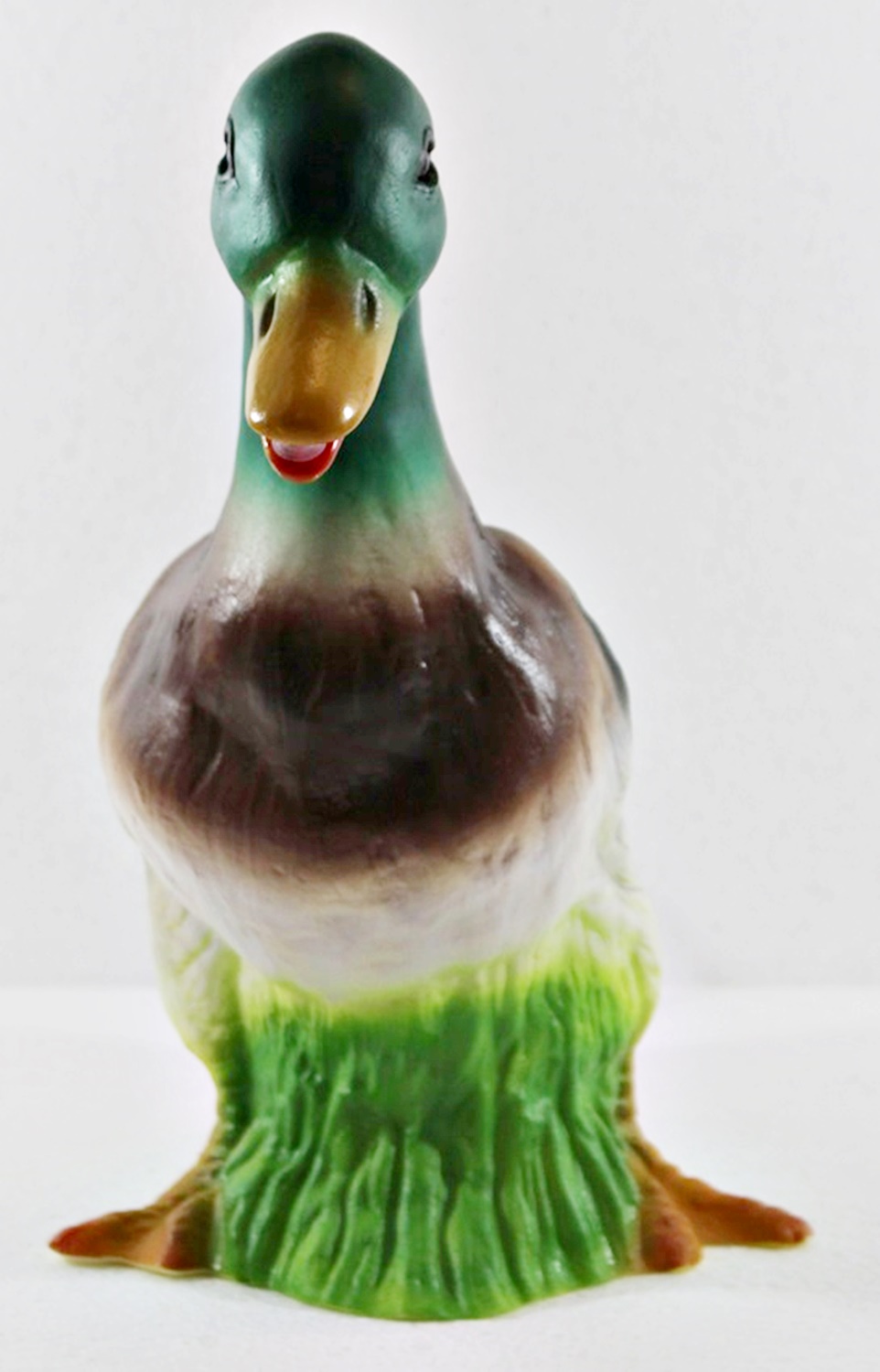 Deko Garten Figur Dekofigur Teichfigur Ente Wasserspeier stehend bunt aus Kunststoff Höhe 30 cm