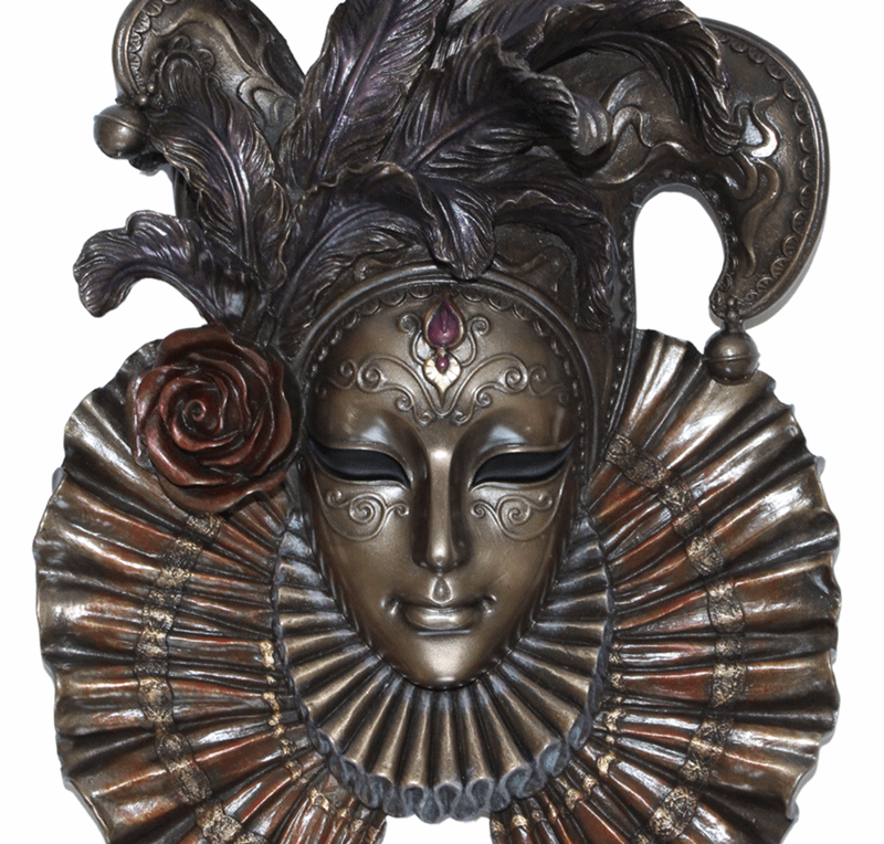 Venezianische Maske "Il Giullare" Der Hofnarr H 31 cm Maske Wanddekoration