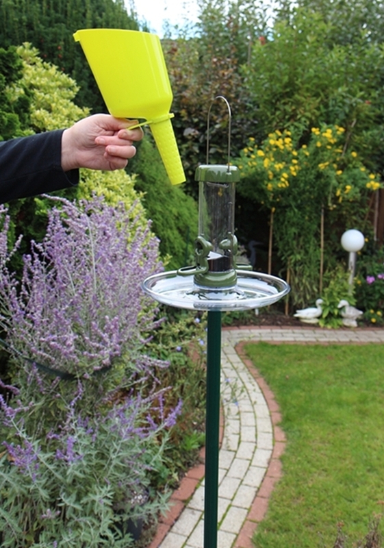 Futtersäule Ring-Pull mini mit Stab, Futterteller und Fülltrichter Vogelfutterspender wetterfest