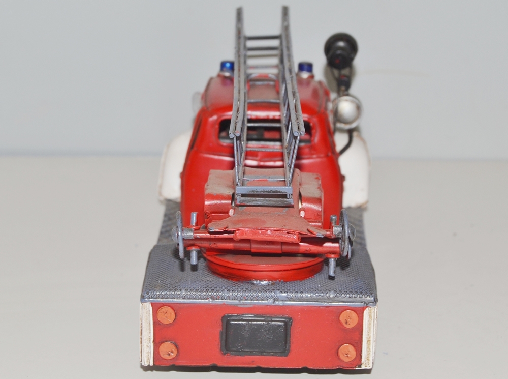 Blechauto Nostalgie Modellauto Oldtimer Magirus-Deutz Modell Mercur Feuerwehrauto aus Blech L 35 cm