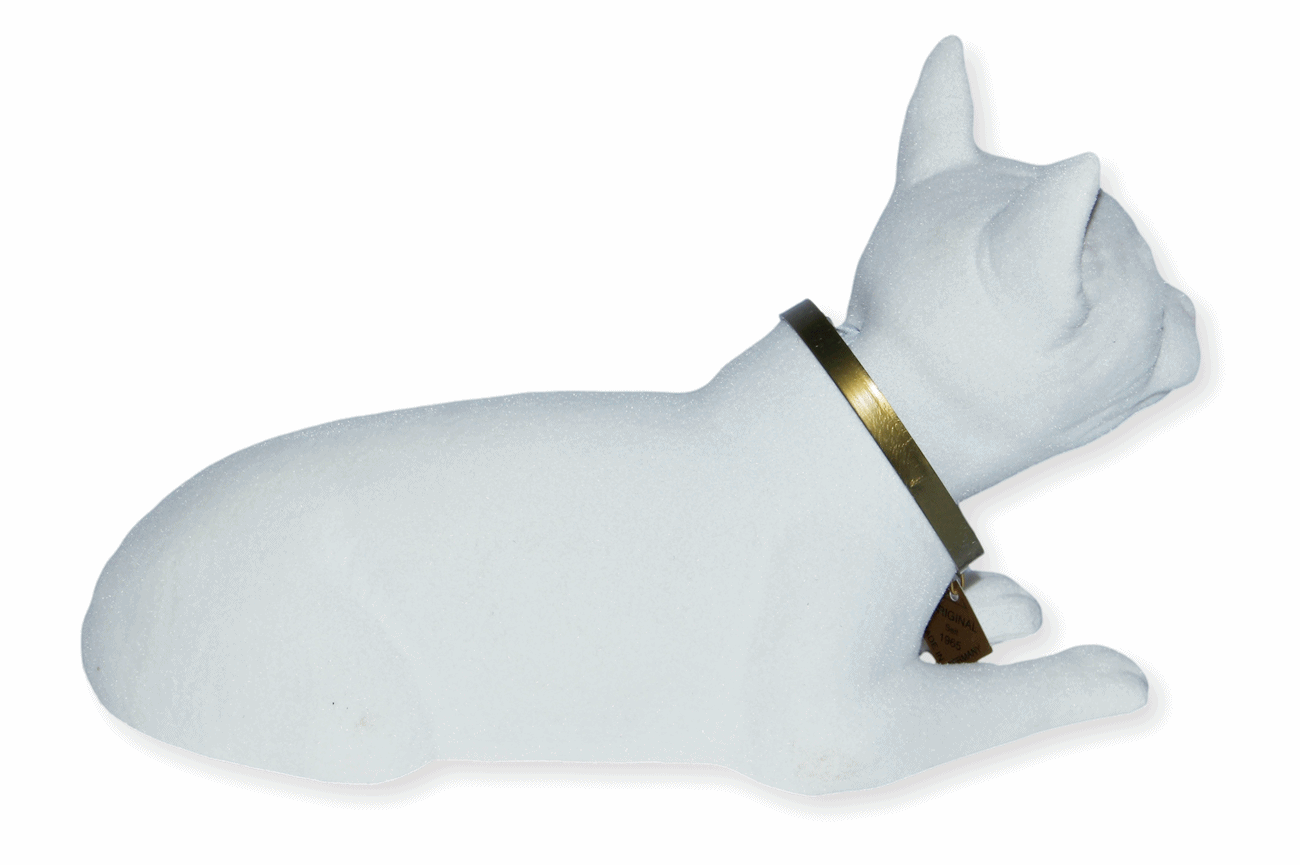 Wackel Figur Katze weiß groß Wackelfigur H 19 cm liegend Dekofigur mit Wackelkopf