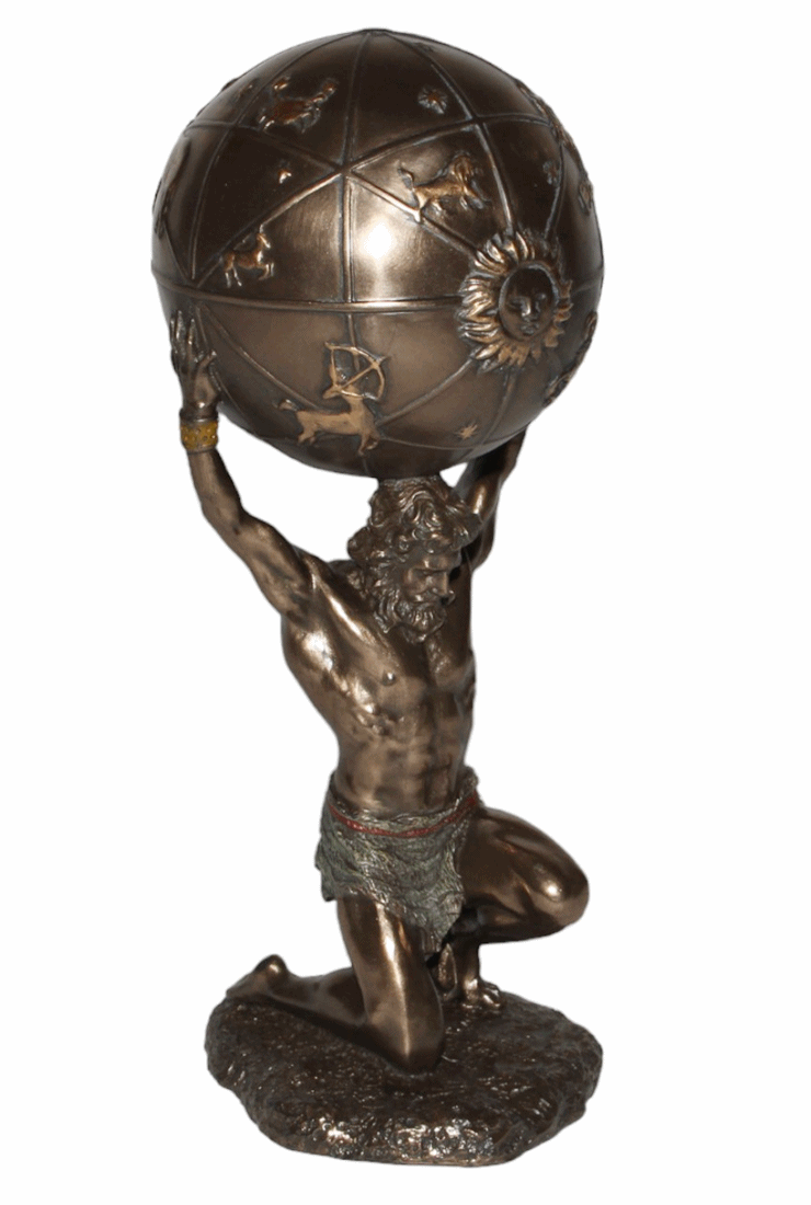 Dekofigur Atlas Titan H 21 cm Träger des Himmels Deko Skulptur Griechische Mythologie