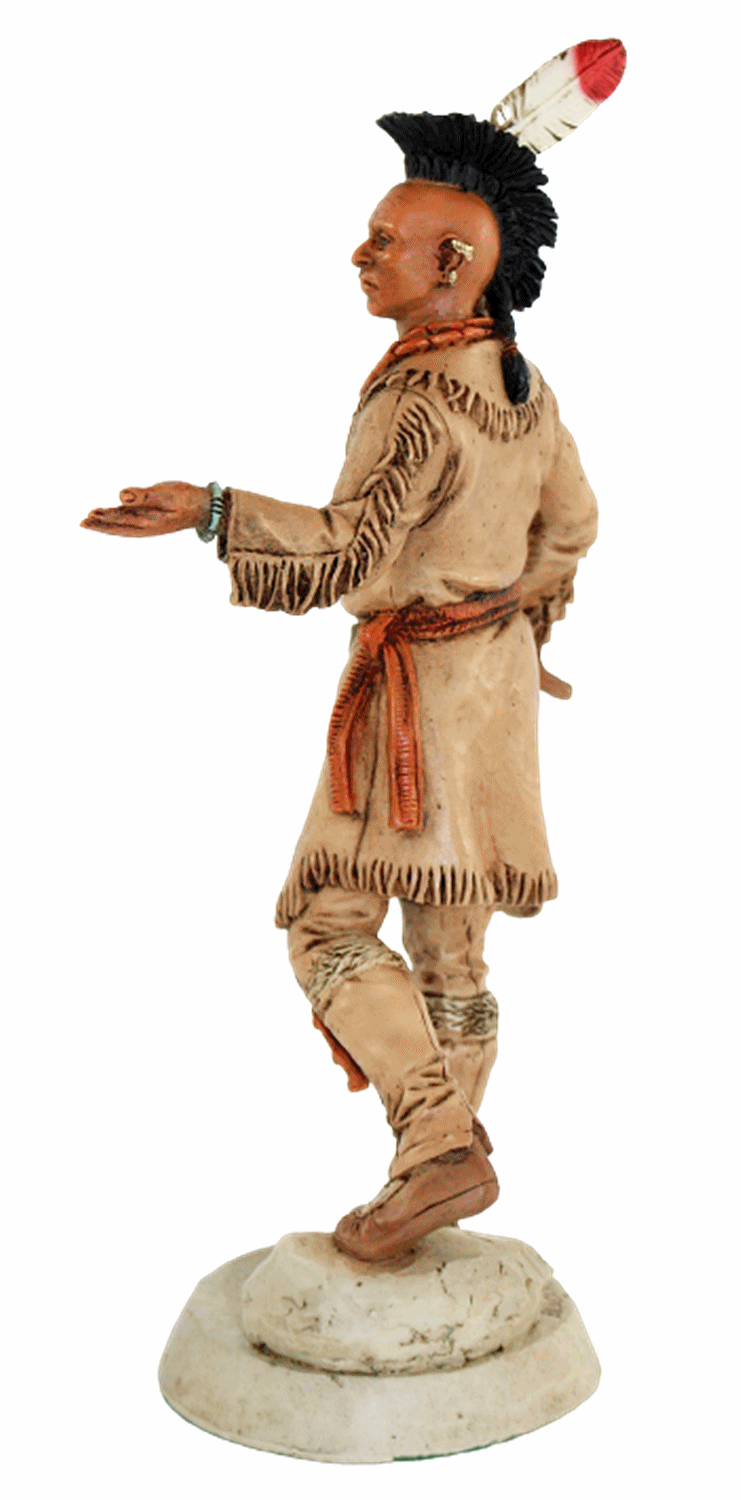 Indianerfigur Black Hawk Häuptling Indianer Fox stehend H 23 mit Tomahawk Castagna Limited Edition