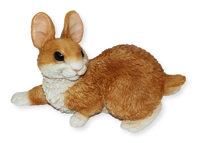 Deko Figur Hase liegend Kollektion Castagna aus Resin/ Kunststein H 16 cm Tierfigur