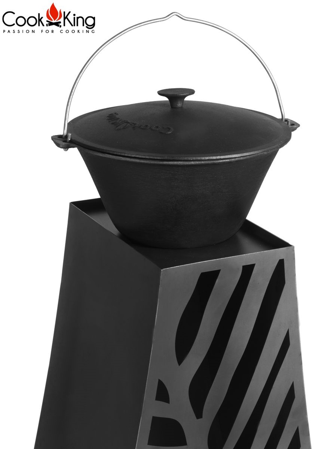 Gartenkamin "Lima" Gartenofen H 108cm zum Heizen und Grillen Terrassenofen aus Naturstahl Kamin Ofen