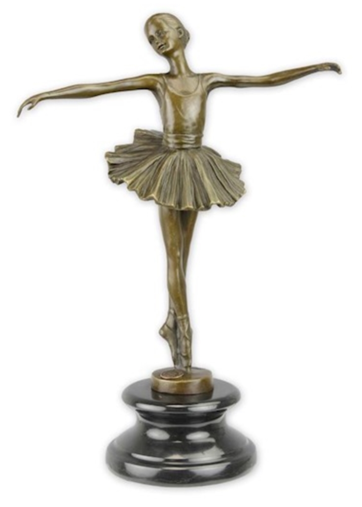 Bronzefigur Bronzeskulptur Bronze Tänzerin Ballerina H 29,4 cm Deko Figur Ballett Mädchen Skulptur