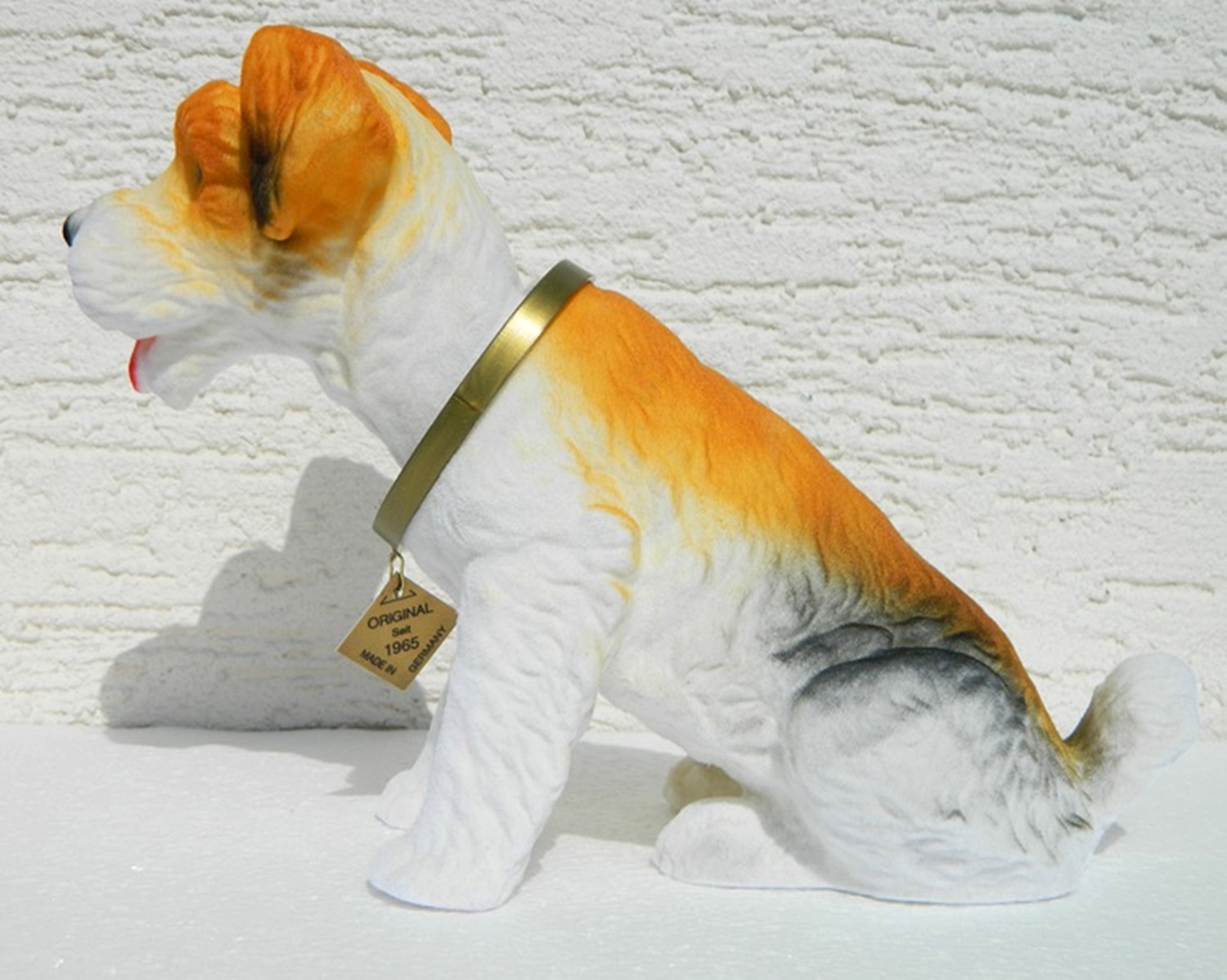 Wackel Figur Hund Fox Terrier Wackelfigur H 20,5cm groß Dekofigur mit Wackelkopf