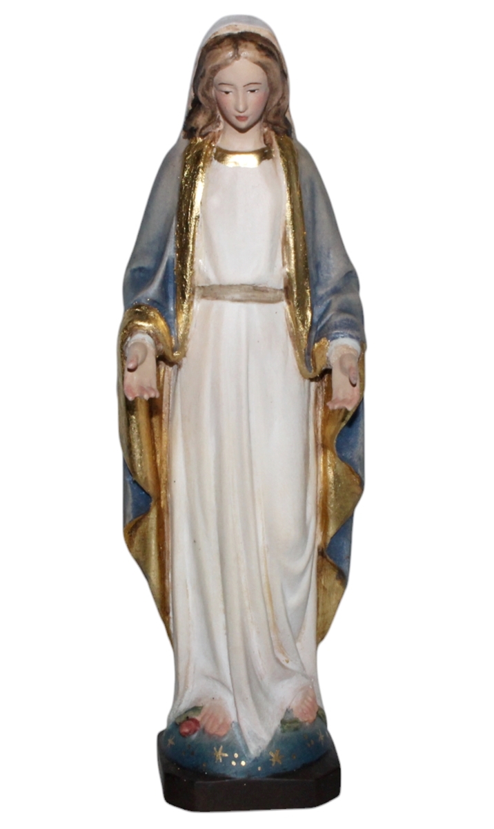 Heiligenfigur Gnadenspenderin Madonna H 12 cm Heilige Maria Schutzpatronin Statue aus Ahornholz