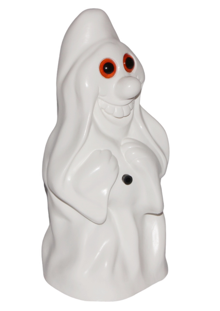 Deko Figur Geist H 35 cm  mit Bewegungsmelder Pfiff - Pfeifen Dekofigur aus Kunststoff