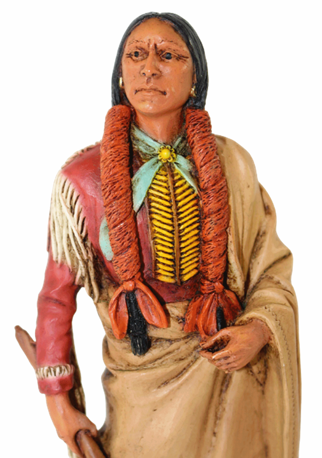 Indianerfigur Quanah Parker Häuptling H 21 cm stehend mit Friedenspfeife Castagna Limited Edition