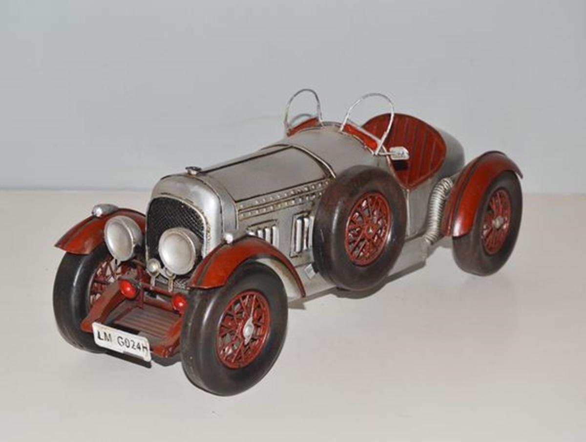 Blechauto Nostalgie Modellauto Oldtimer Automarke Bentley 1927 Roadster Länge 33 cm aus Blech