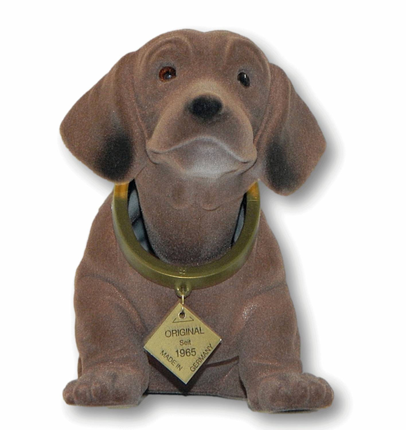 Wackel Dackel Figur Hund Dackel Wackelfigur H 18 cm groß stehend mit Wackelkopf