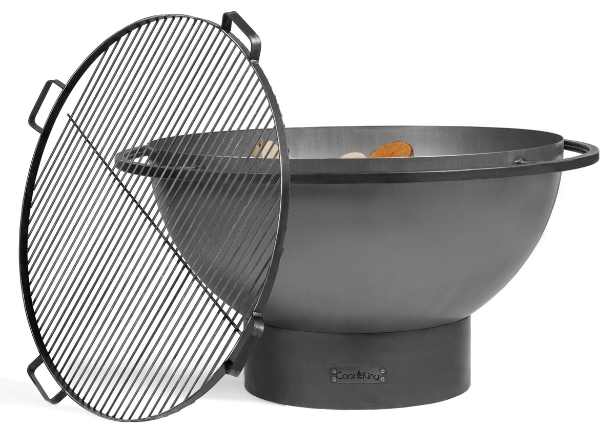 Feuerschale Premium FAT BOY D 85 cm tiefe Grillschale Feuerstelle für Garten Terrasse aus Naturstahl