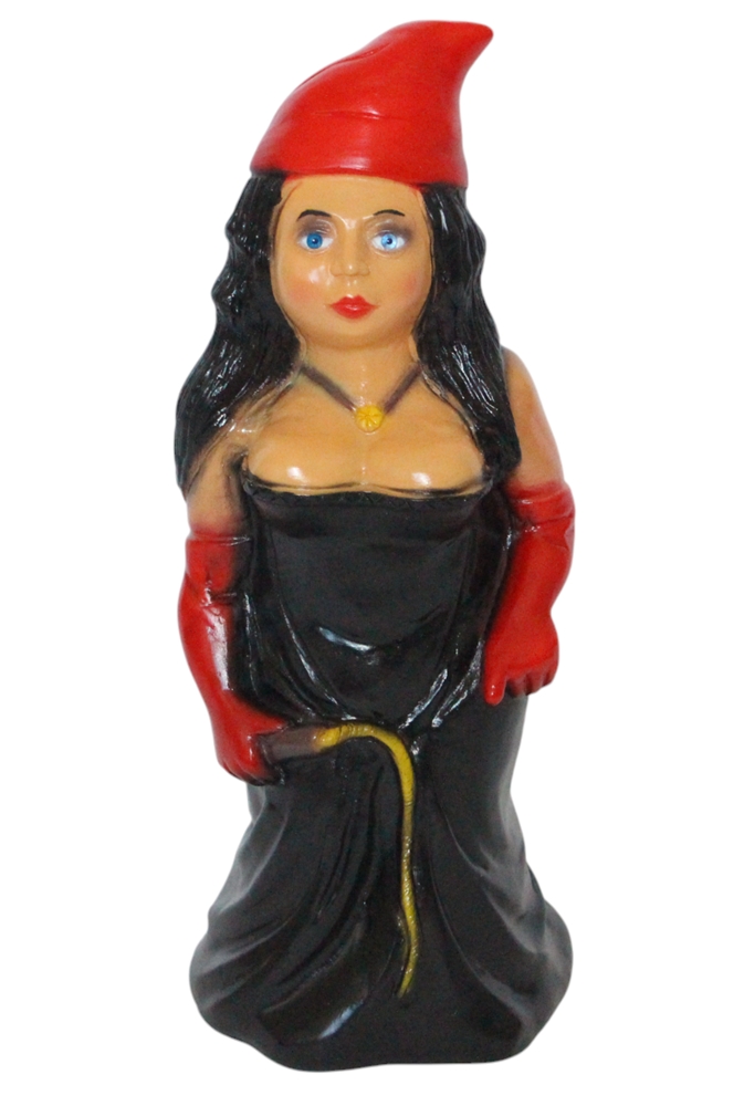 Gartenzwerg Domina Zwergenfrau 30 cm aus Kunststoff - Humorvolle Dekofigur für Garten & Innenbereich