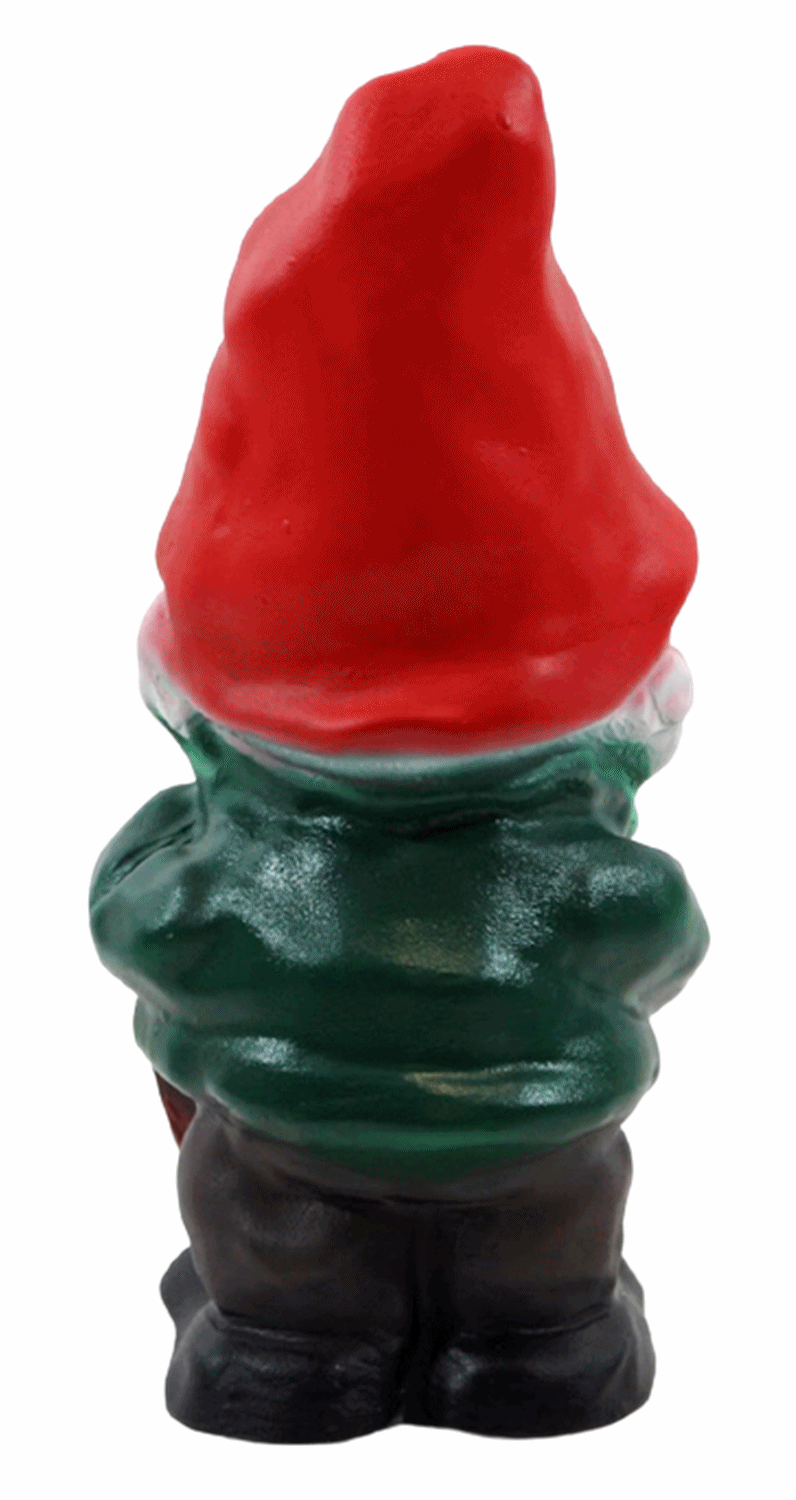 Deko Figur Zwerg H 19 cm Gartenzwerg mit Laterne stehend Gartenfigur aus Kunststoff