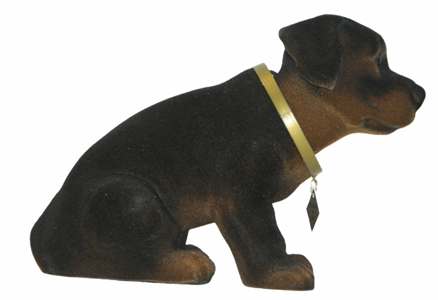 Wackel Figur Hund Rottweiler Wackelfigur H 17 cm braun  groß Dekofigur mit Wackelkopf