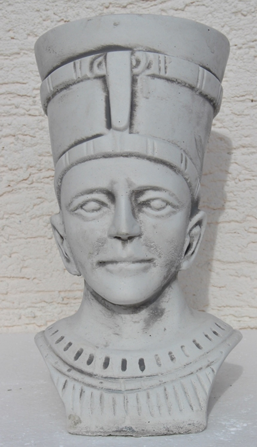 Beton antike Figur Staute ägyptische Pharao Skulptur Büste H 30 cm Dekofigur und Gartenskulptur