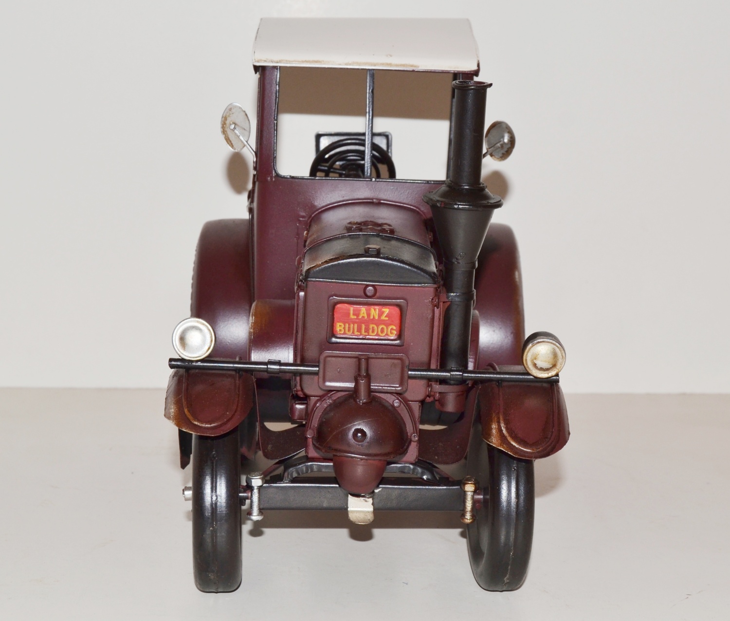 Blechtraktor Nostalgie Modellauto Oldtimer Marke Lanz Eilbulldog HR 8 Traktor aus Blech L 30 cm