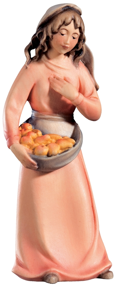 Krippenfigur Leonardo Kollektion Hirtin Holzfigur Holzstatue Krippe Statue aus Ahornholz