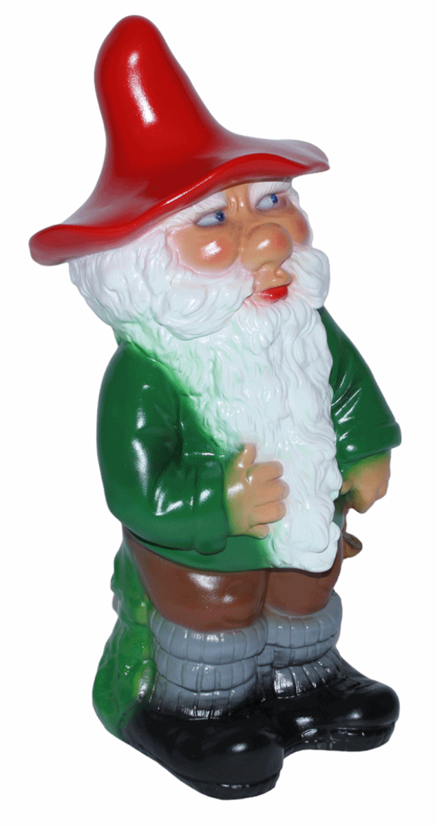 Deko Figur Waldzwerg stehend H 32 cm Gartendeko Gartenfigur Gartenzwerg aus Kunststoff