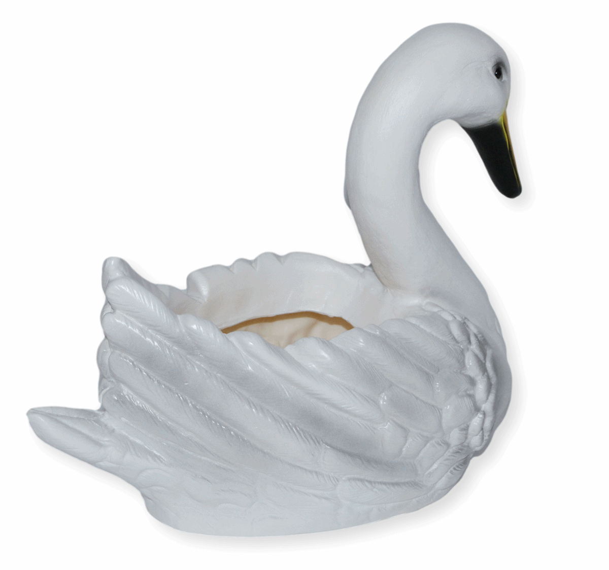 Deko Garten Figur Dekofigur Gartenfigur Pflanzfigur Schwan zum Bepflanzen aus Kunststoff Höhe 28 cm