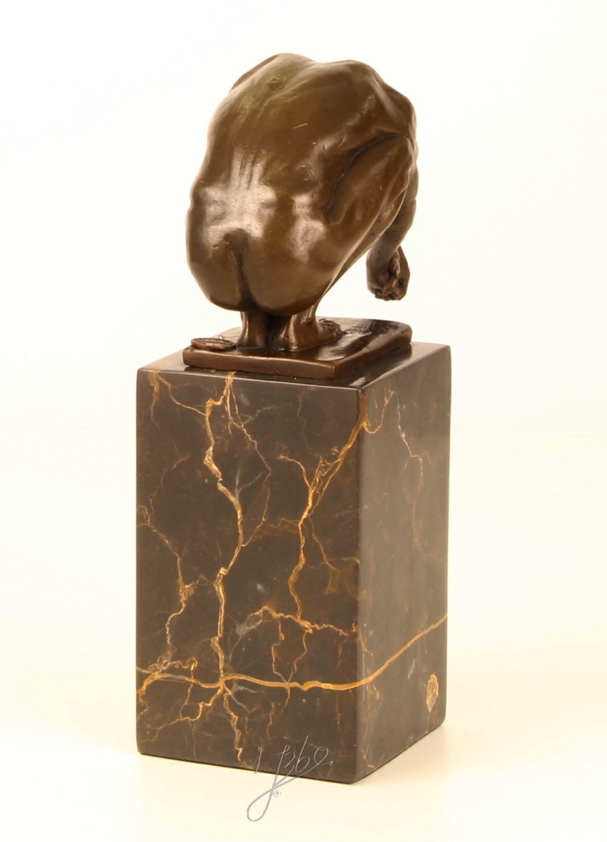 Bronzefigur Bronzeskulptur "The Dive" Taucher auf Marmorsockel H 23 cm Schwimmer Bronze Figur
