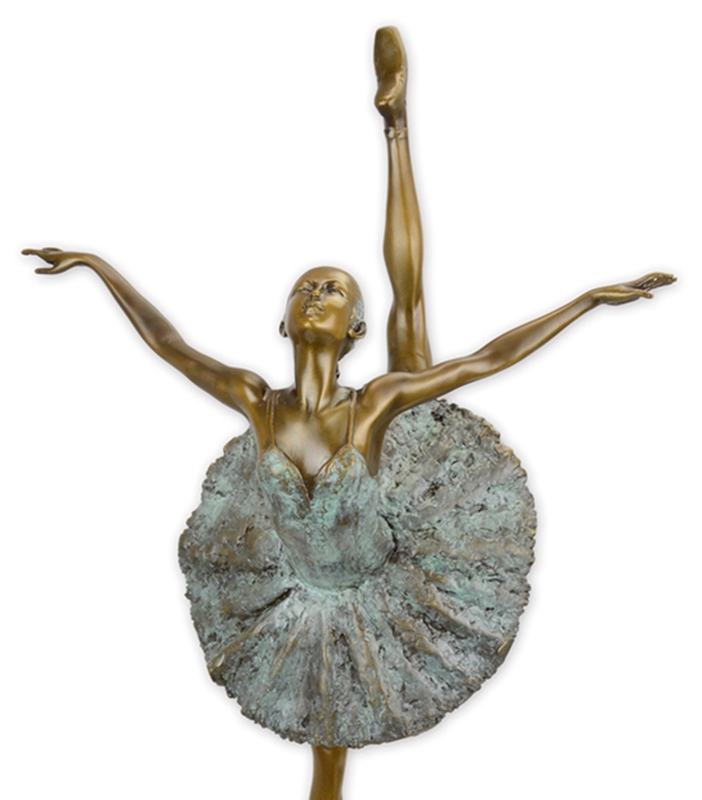 Bronzefigur Bronzeskulptur Bronze Tänzerin Ballerina H 49 cm Deko Figur Ballett Mädchen Skulptur