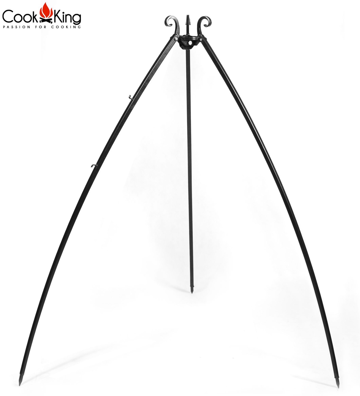 Dreibein H 200 cm mit Wok Ø 60 cm aus Stahl Wok Grill Tripod Schwenkgrill Grillständer