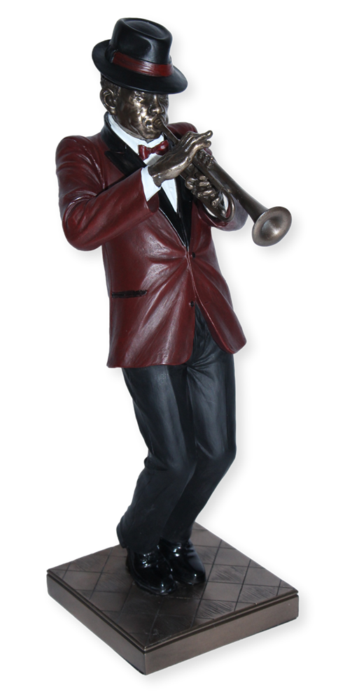 Deko Figur Jazz Musiker Trompeter H 30 cm Jazz Band Dekofigur mit Trompete