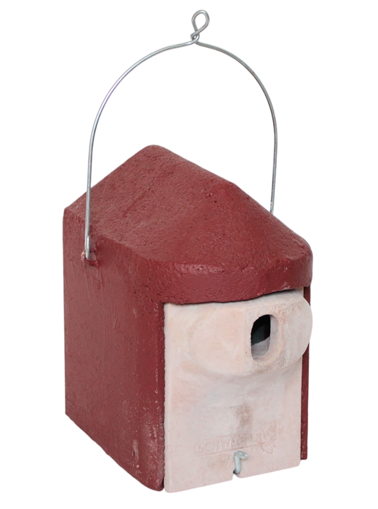 Naturschutzprodukt Nisthöhle Typ 2GR oval rot Flugloch 30 x 45 mm Nisthilfe Katzen- Marderschutz