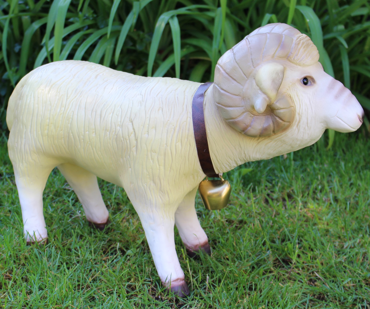 Deko Garten Figur Dekofigur Gartenfigur Tierfigur Schafbock Widder aus Kunststoff Höhe 40 cm