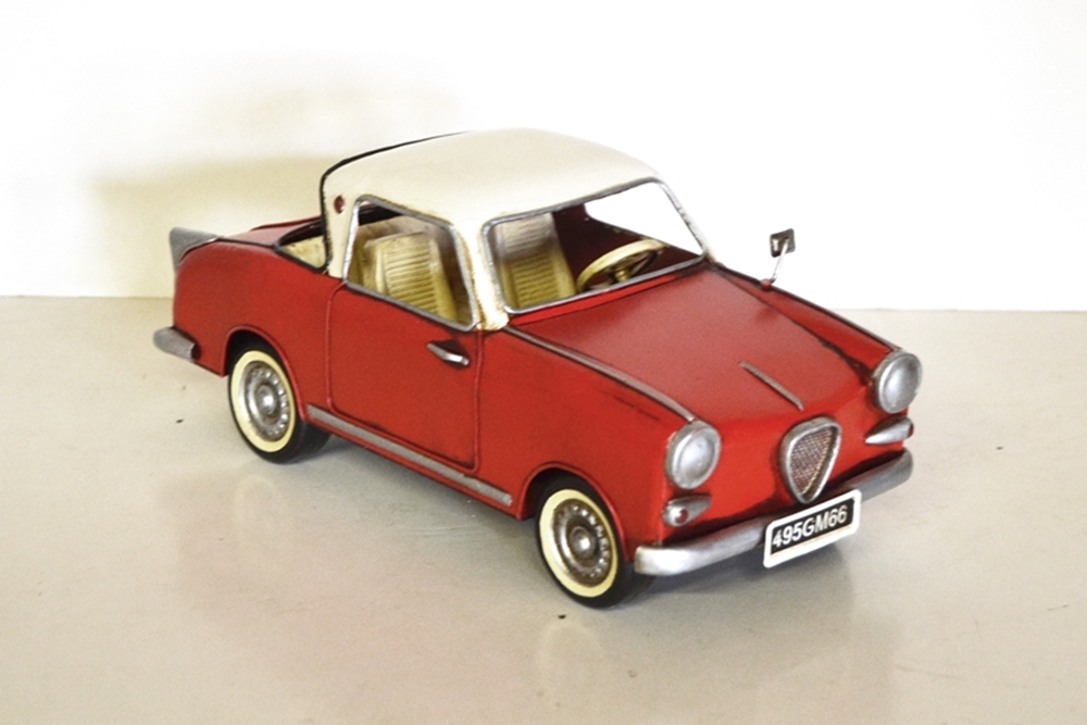 Blechauto Nostalgie Modellauto Goggo in rot Oldtimer Goggomobil TS 250 Coupe L 26 cm aus Blech