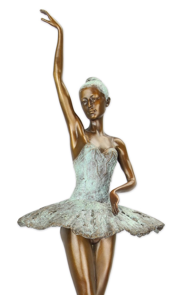 Bronzefigur Bronzeskulptur Bronze Tänzerin Ballerina H 44,5 cm Deko Figur Ballett Mädchen Skulptur