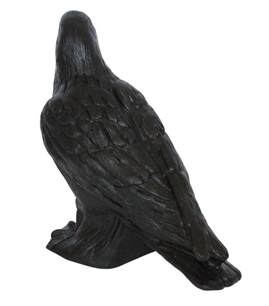 Gartenfigur Krähe Vogelschreck Tierfigur aus Kunststoff Dekofigur Rabenvogel Höhe 26 cm